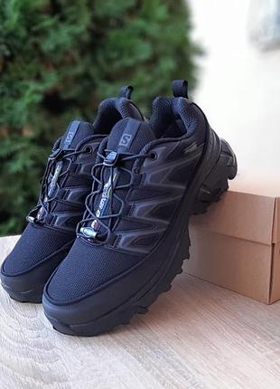 Мужские качественные и стельный кроссовки salomon xt-6 черные❄️