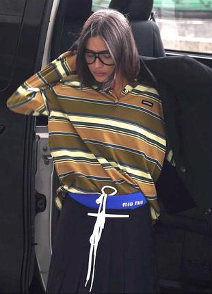 Лонг поло люкс в полоску