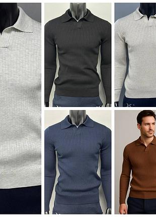 Поло довгий рукав кітон в рубчик