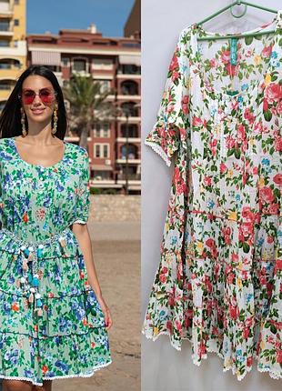Летнее женское платье из хлопка 100% производства испании по супер цене