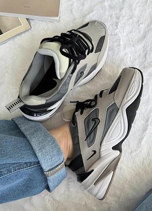 Кроссовки nike m2k tekno grey white black 5