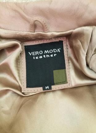 Кожаная курточка карамельного цвета от бренда vero moda 100% genie leather5 фото