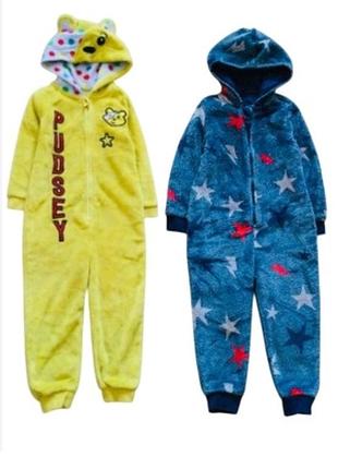 3-4 рок george флісовий кігурумі, піжама. ведмедик. зірки. домашній комплект. сонячний. ведмедик.