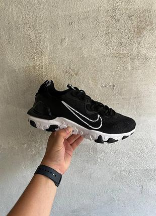 Мужские кроссовки найк реакт, nike react vision, мужественные кроссовки найк чёрно беллы