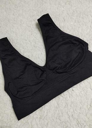 Черный эластичный топ,по замерам размер м,75 с