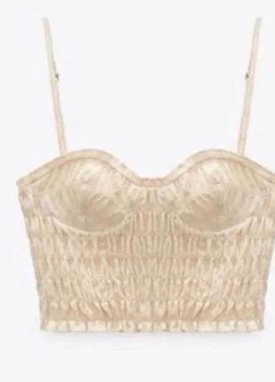 Топ бюстʼє zara, топ жатка з чашками, кроп топ жатка на бретельках