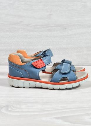 Кожаные детские босоножки / сандалии на липучках clarks оригинал, размер 27.5