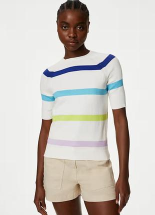 Футболка топ в полоску котон полиамид
