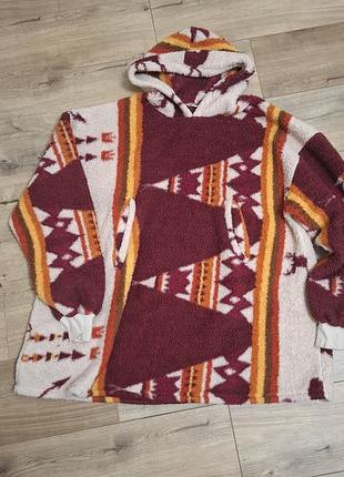 Халат худи флисовый оверсайз