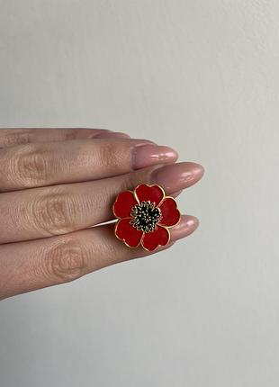 Пін значок металевий брошка червоний мак