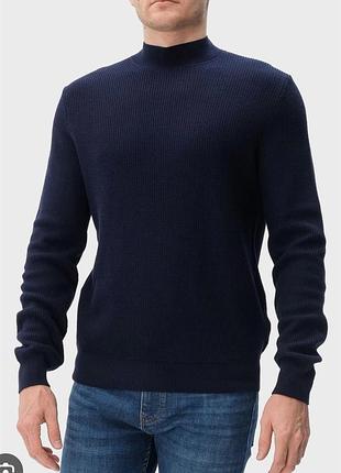 Чоловічий темно-синій светр реглан кофта під горло stonecast р.l