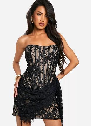 Корсетное ажурное платье