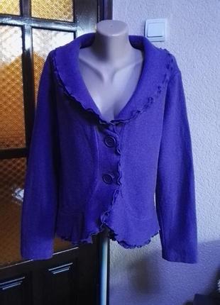 Женский пиджак 100% шерсть фиолетовый,размер евро 16 (48-50размер) от east