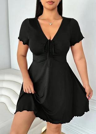 Легкое, милое, стильное  платье, р. xxl,  наш 48-52, черное