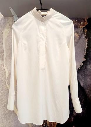 Шелковая удлиненная рубашка от brunello cucinelli