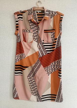 Платье-рубашка в стиле печворк