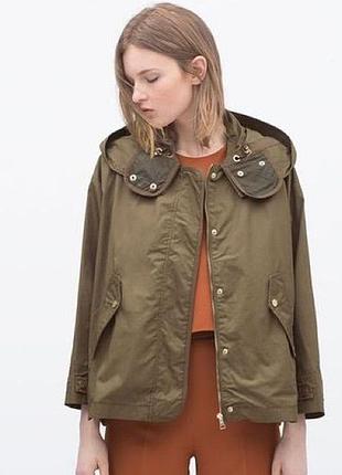 Ветровка куртка хаки-коричневая zara