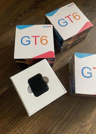 Смарт часы новые в коробке kumi gt6 розовые черные серые