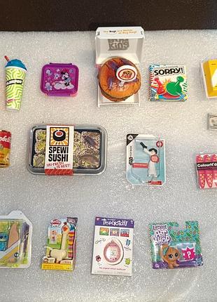 Коллекция миниатюр disney, mini brands, lps — редкие фигурки и еда в мини-формате