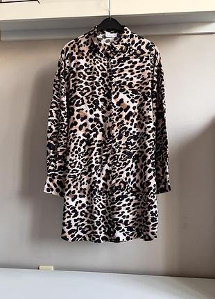 Легка,натуральна,леопардова сорочка-оверсайз