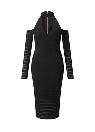 Платье - футляр с чокером, с открытыми плечами, размер xs (арт1250)