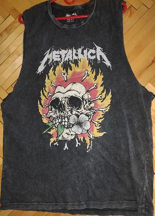 Стильна фірмова катон вінтажна майка rock. metallica. next.л