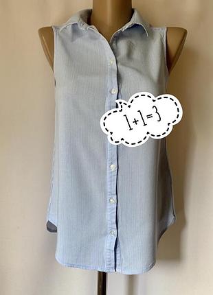 Сорочка у смужку без рукавів блузка ніжна віскоза divided by h&m