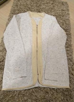 Кардиган на молнии котон лен оверсайз