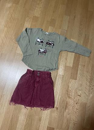 Спідниця юбка zara 7 років реглан в подаг