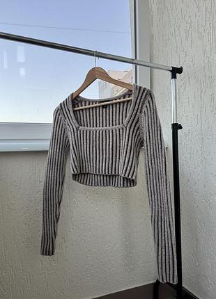 Светр вкорочений коричневий