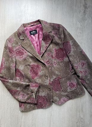 Пиджак marks &amp; spencer в составе 62% шерсти, 10% шелка, 10-12 р-ру.
