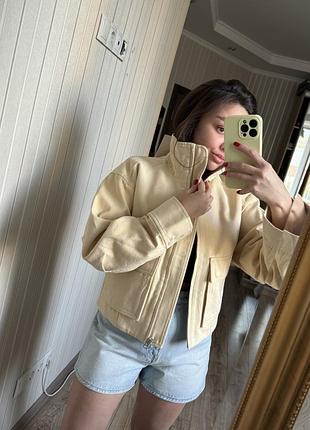 Джинсова куртка лимонна cos zara &other studio вершкового масла