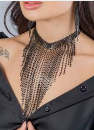 Кольє mohito зі стразами-водоспад 10