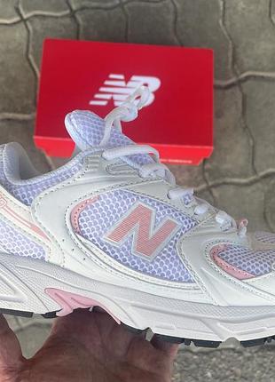 New balance 530 white twilight haze біло-рожеві.