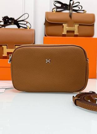 Коричневая кожаная сумка люкс