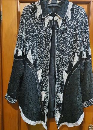 Блузка накидка 
100%шелк +вискоза
 шифон большой размер