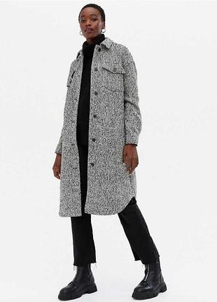 Сорочка- пальто сіре без підкладки подовжене оверсайз р 10