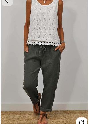 Брюки брюки льняные женские