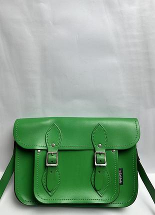 Шкіряна фірмова сумка на/ через плече