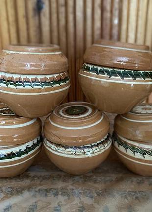 Набір керамічних горщиків для запікання, опішня, 5 шт