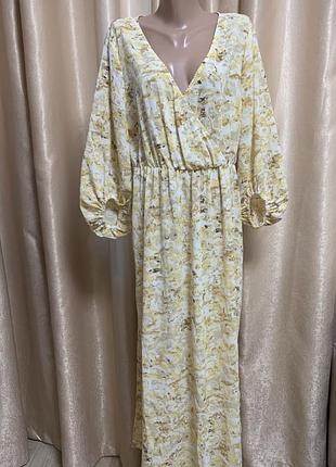 Легка сукня плаття в бежево-жовтих кольорах розмір m