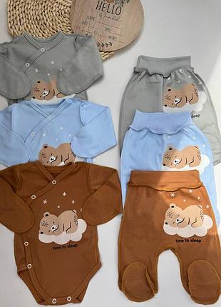 Компелкт для новорожденных: боди + ползунки из интерлока