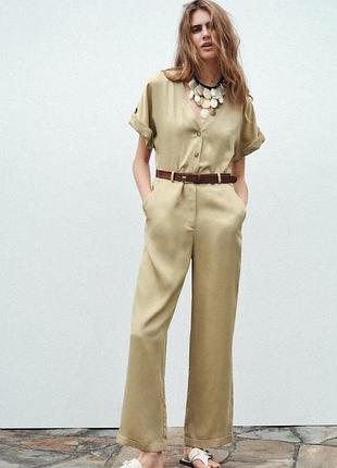Женский брючный комбинезон под пояс zara