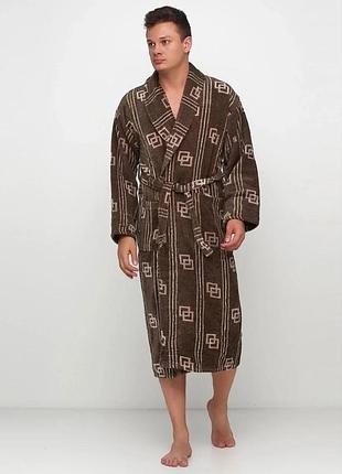 Качественный мужской халат на запах с воротником 502-001