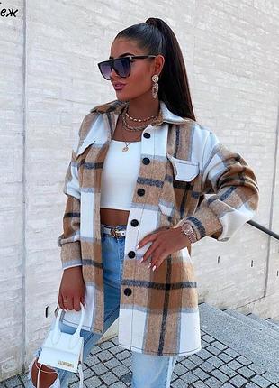 Рубашка женская теплая в клетку