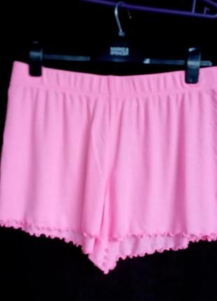 Шорты розовые в рубчик, м, eur 40/42