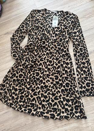 Нова леопардова сукня довгий рукав