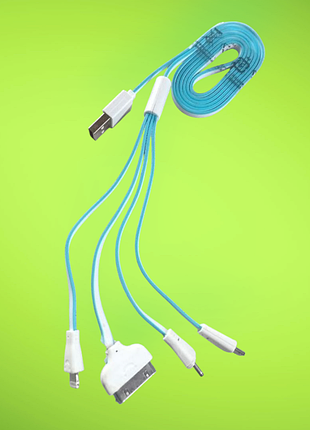 Шнур кабель 4in1 flat для смартфона