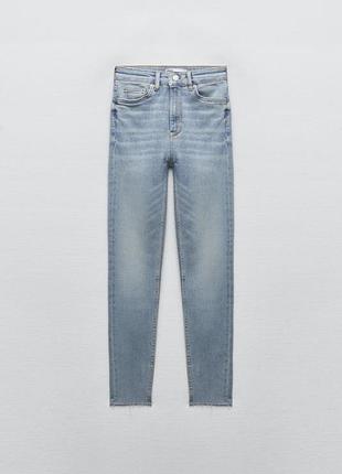 Джинси скіні по фігурі голубі варені  вінтажні skinny slim zara