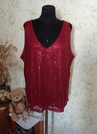 Майка нарядная паетки батал